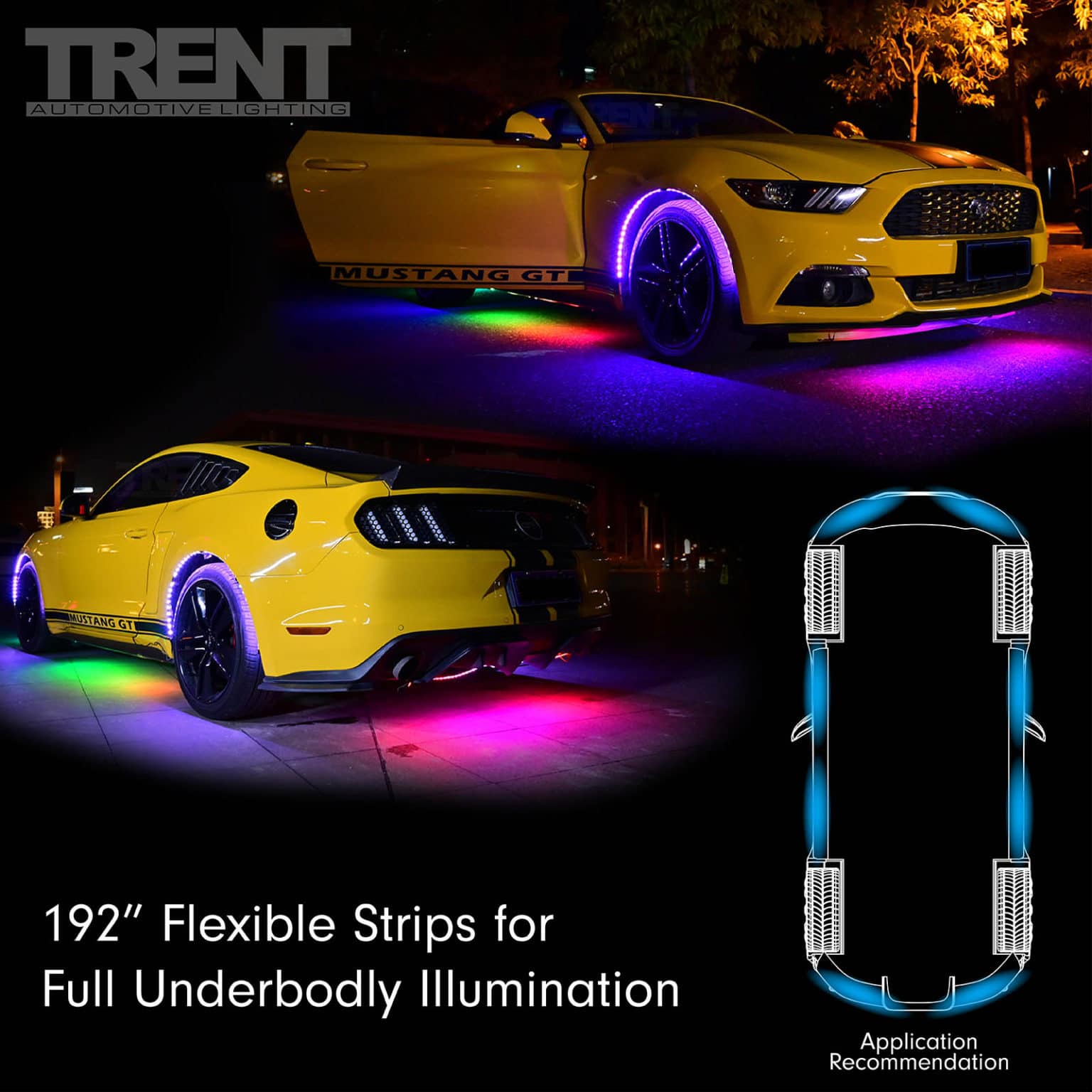 Underglow Kit 192" ARGB Full Underbody Light Strips APP Control
